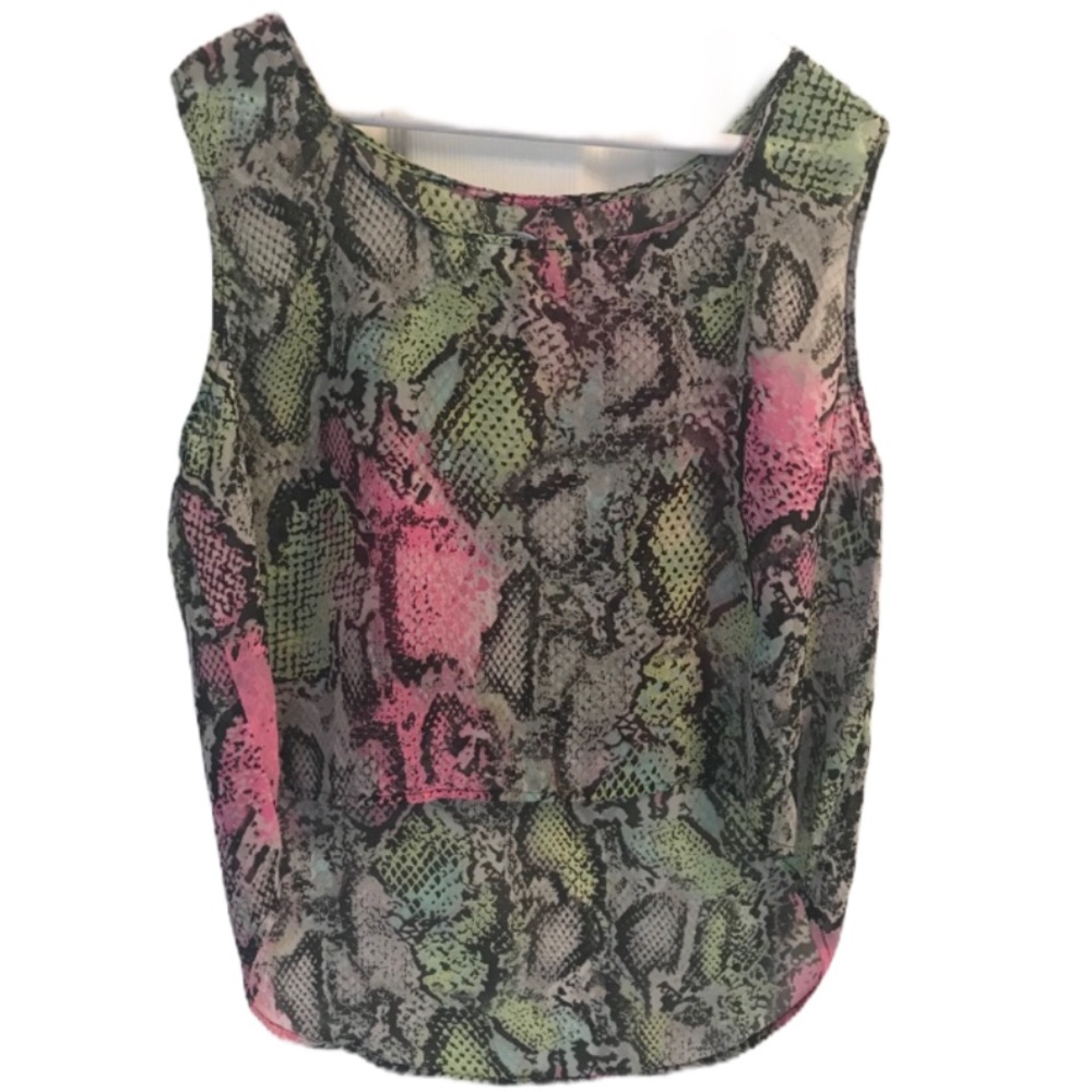 Snakeskin sleeveless top size large